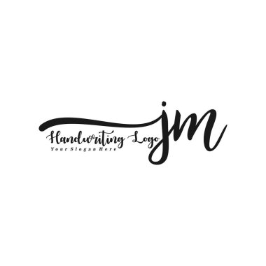 JM Initial handwriting logo vector clipart