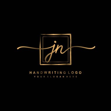 JN Beauty vector initial logo, handwriting logo of initial signature, wedding, fashion clipart