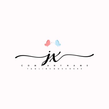 JX letter elegant and sophisticated handwritten logo vector clipart