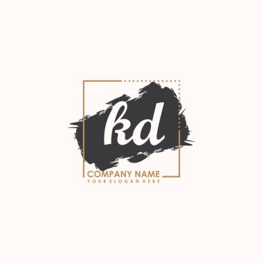 letter KD elegan handwriting vector illustration clipart