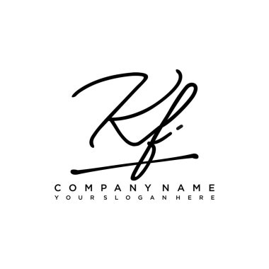 KF initial monogram handwritten signature logo clipart