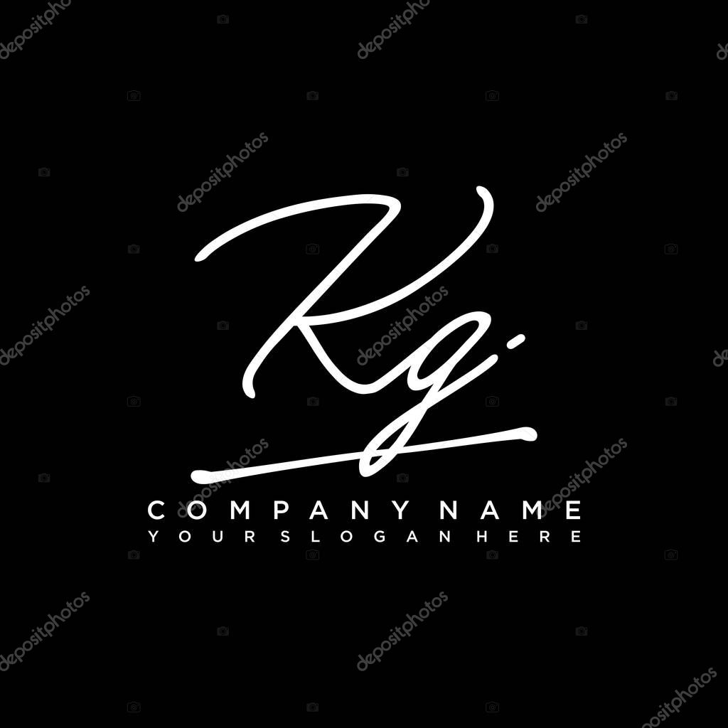 KG initial monogram handwritten signature logo