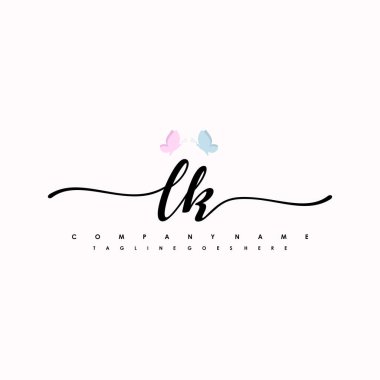 LK letter elegant and sophisticated handwritten logo vector clipart