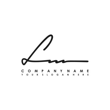 LN Luxury initial handwriting logo template, logo for beauty, fashion, wedding, photography clipart