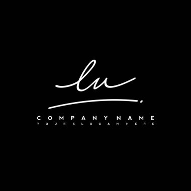 LU Initial letter handwriting and signature logo. A concept handwriting initial logo with template element clipart