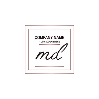 MD Lüks ilk el yazısı şablonu, güzellik, moda, düğün, fotoğraf için logo