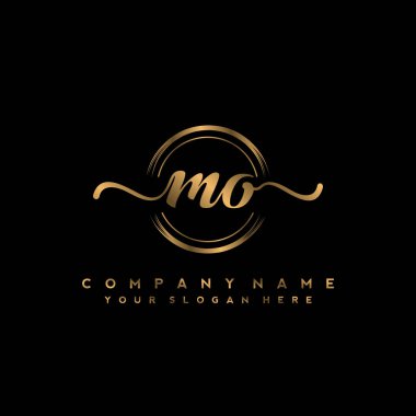 MO İlk el yazısı logo vektörü