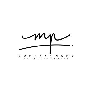 Askeri inzibat el yazısı ve imza logosu. Şablon ögesine sahip bir konsept el yazısı logosu