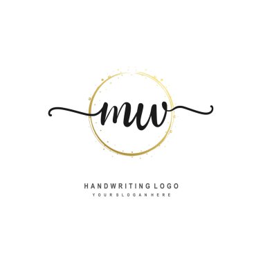 Beauty vector initial logo, handwriting logo of initial signature, wedding, fashion, jewerly, boutique, floral and botanical with creative template for any company or business clipart