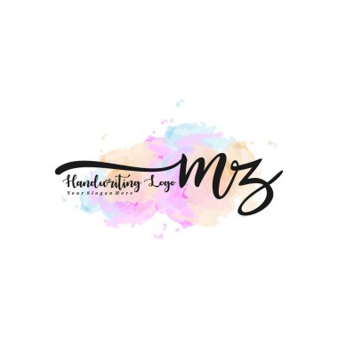 MZ Luxury initial handwriting logo template, logo for beauty, fashion, wedding, photography clipart