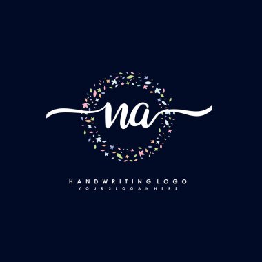 NA İlk el yazısı logo vektörü