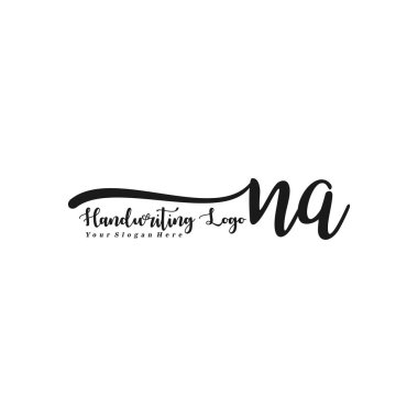 NA Initial handwriting logo vector clipart