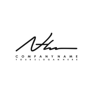 NH Luxury initial handwriting logo template, logo for beauty, fashion, wedding, photography clipart