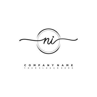 NI Güzellik Vektörü ilk logosu, ilk imzalı el yazısı logosu, düğün, moda