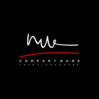 NU Initial letter handwriting and signature logo. A concept handwriting initial logo with template element clipart