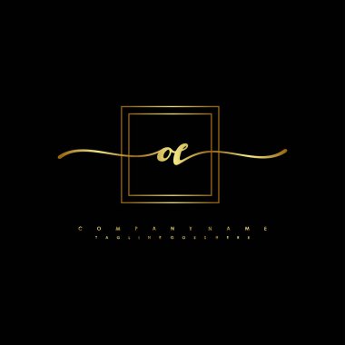 Başlangıç logosu, ilk imzadan oluşan el yazısı logosu, düğün, moda, mücevher, butik, çiçek ve botanik, herhangi bir şirket veya işletme için yaratıcı şablona sahip.