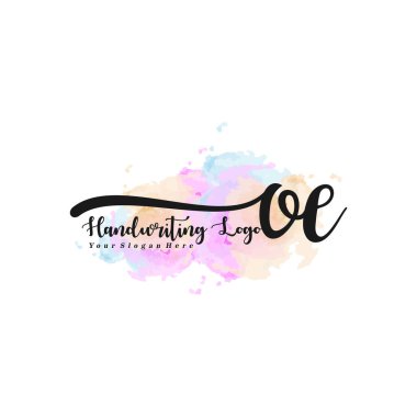 OE Lüks ilk el yazısı logosu şablonu, güzellik, moda, düğün, fotoğraf için logo