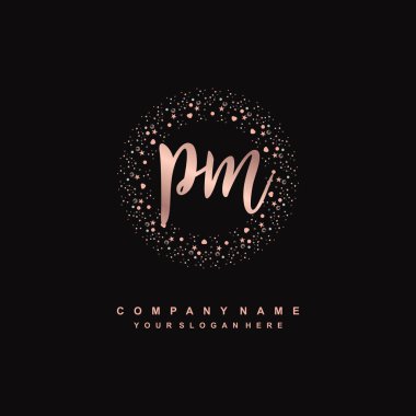 PM Lüks ilk el yazısı şablonu, güzellik, moda, düğün, fotoğrafçılık logosu