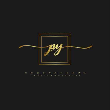 Başlangıç logosu, ilk imzadan oluşan el yazısı logosu, düğün, moda, mücevher, butik, çiçek ve botanik, herhangi bir şirket veya işletme için yaratıcı şablona sahip.