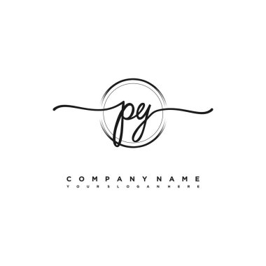 PY Beauty vektör logosu, ilk imzalı el yazısı logosu, düğün, moda