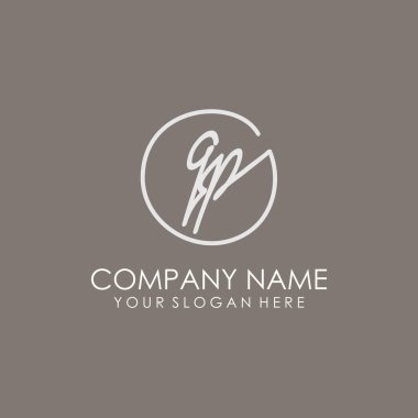 QP Initial letter handwriting and signature logo. A concept handwriting initial logo with template element clipart