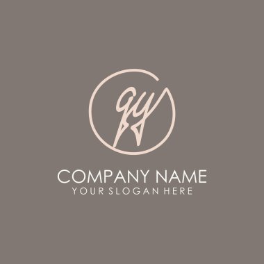 QY Initial letter handwriting and signature logo. A concept handwriting initial logo with template element clipart