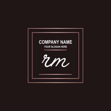 RM Luxury initial handwriting logo template, logo for beauty, fashion, wedding, photography clipart