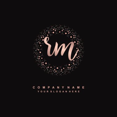 RM Luxury initial handwriting logo template, logo for beauty, fashion, wedding, photography clipart