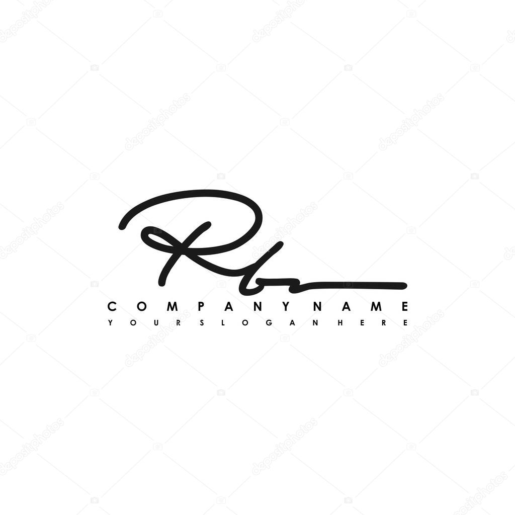 RB Luxury initial handwriting logo template, logo for beauty, fashion, wedding, photography