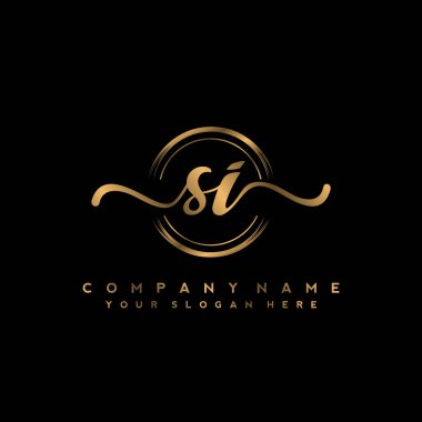 SI İlk el yazısı logo vektörü