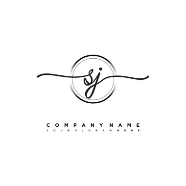 SJ Beauty vektör ilk logosu, ilk imzalı el yazısı logosu, düğün, moda
