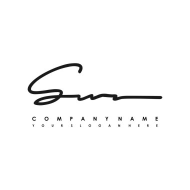 SW Luxury initial handwriting logo template, logo for beauty, fashion, wedding, photography clipart