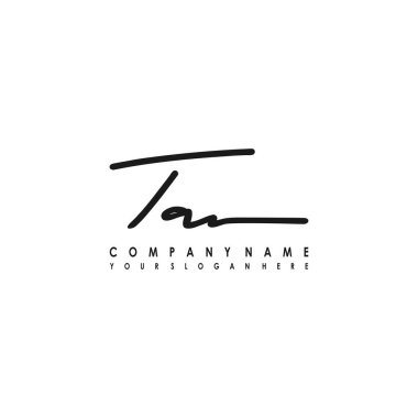 TA Luxury initial handwriting logo template, logo for beauty, fashion, wedding, photography clipart