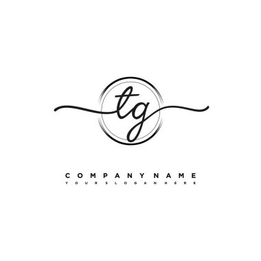 TG Beauty vektör logosu, ilk imzalı el yazısı logosu, düğün, moda