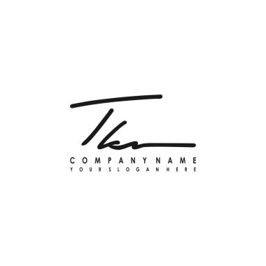 TK Luxury initial handwriting logo template, logo for beauty, fashion, wedding, photography clipart