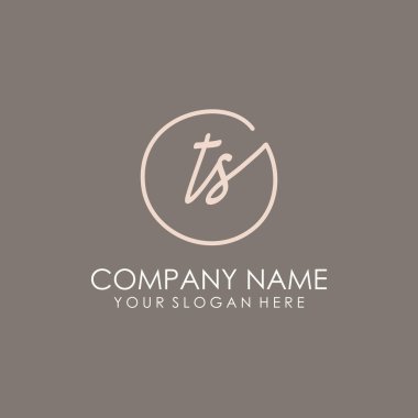 TS Initial letter handwriting and signature logo. A concept handwriting initial logo with template element clipart