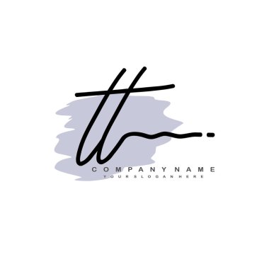 TT initial monogram handwritten signature logo clipart