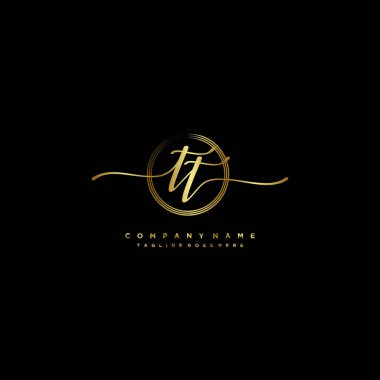 TT letter elegant and sophisticated handwritten logo vector clipart