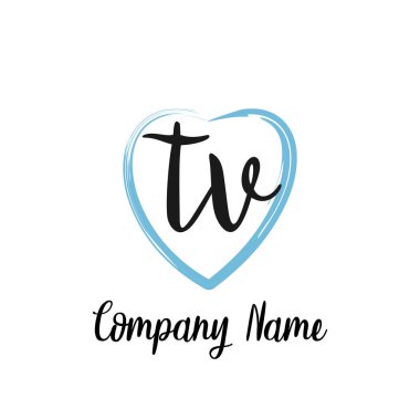 TV 'nin ilk harf el yazısı ve imza logosu. Güzellik vektörü ilk logosu