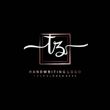 TZ initial monogram handwritten signature logo clipart