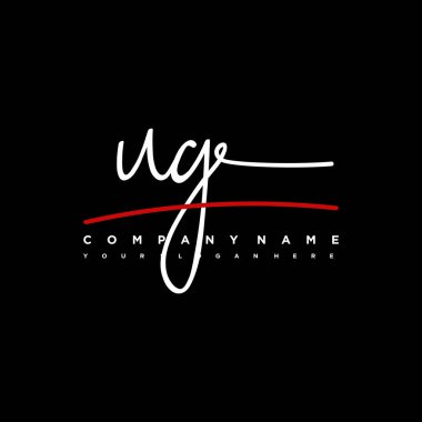 Çirkin baş harf el yazısı ve imza logosu. Şablon ögesine sahip bir konsept el yazısı logosu