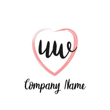 İlk harf el yazısı ve imza logosu. Güzellik vektörü ilk logosu