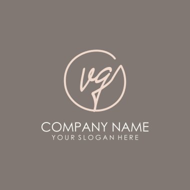 VG Initial letter handwriting and signature logo. A concept handwriting initial logo with template element clipart