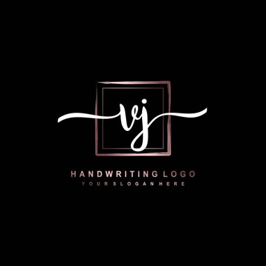 VJ initial monogram handwritten signature logo clipart