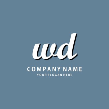 WD elegan harfi el yazısı vektör çizimi