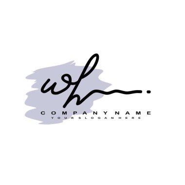 WH ilk monogram el yazısı imza logosu
