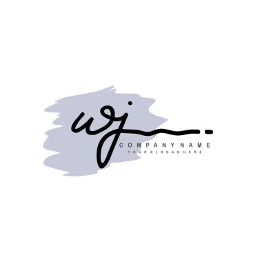 WJ initial monogram handwritten signature logo clipart