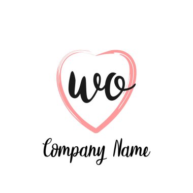 İlk harf el yazısı ve imza logosu. Güzellik vektörü ilk logosu