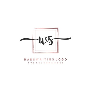 WS initial monogram handwritten signature logo clipart