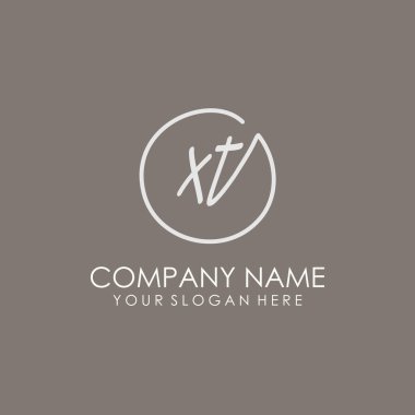 XT Initial letter handwriting and signature logo. A concept handwriting initial logo with template element clipart